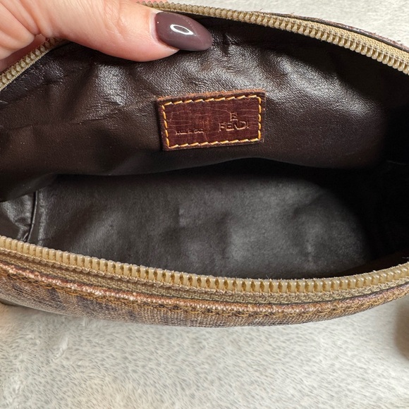 Vintage Fendi Zucca FF Monogram Cosmetic Pouch Brown - Picture 17 of 17